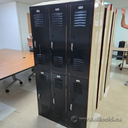Republic Bank of 6 Doors Black Double Tier Storage Locker Republic Bank of 6 Doors Black Double Tier Storage Locker